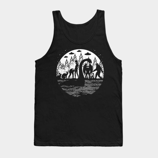 Bigfoot Loch Ness Monster Cryptid Tank Top by Tesszero